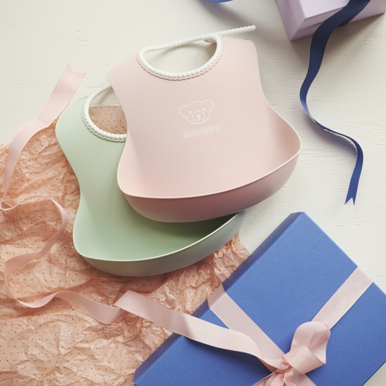 BabyBjörn Haklapp Grön/Rosa 2-pack