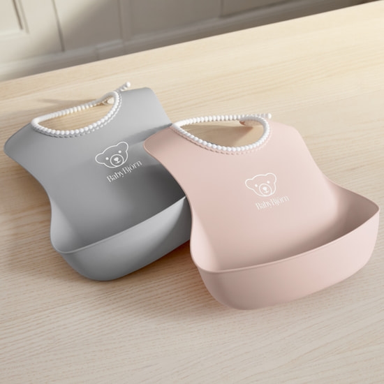 BabyBjörn Haklapp Grå/Rosa 2-pack