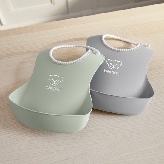 BabyBjörn Haklapp Grå/Grön 2-pack
