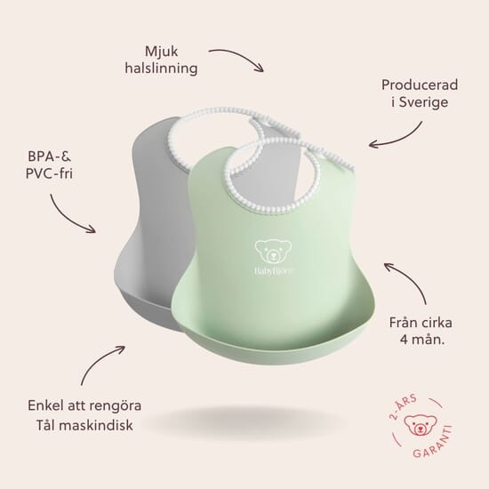 BabyBjörn Haklapp Grå/Grön 2-pack