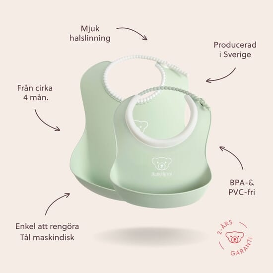 BabyBjörn Haklappsset Blekgrön 2-pack