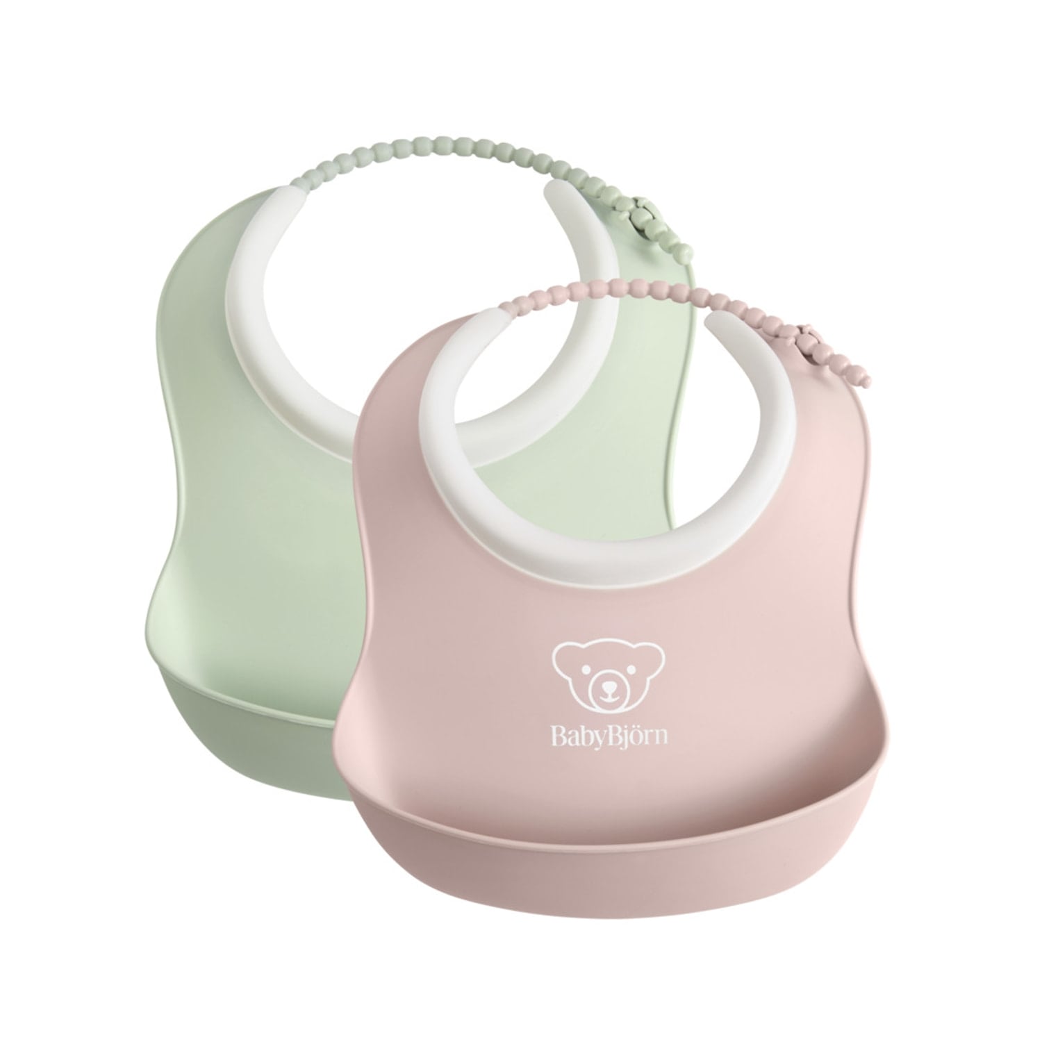 Alternativ bild 1 för Babybjörn liten haklapp 2-pack, blekgrön/blekrosa