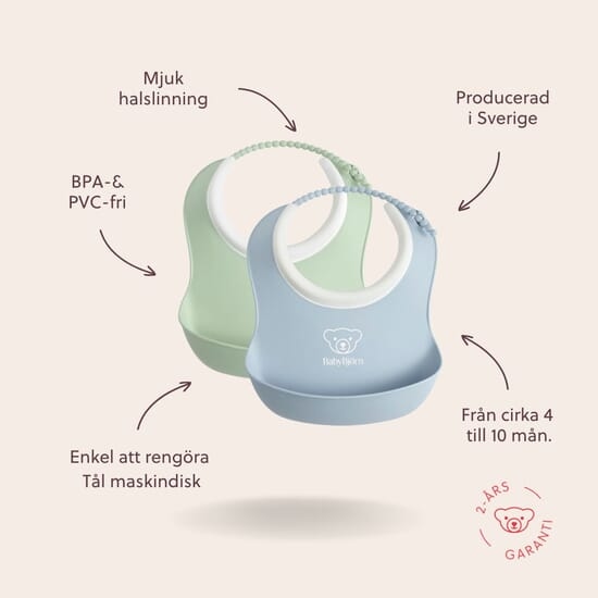 BabyBjörn Liten Haklapp Grön/Blå 2-pack 