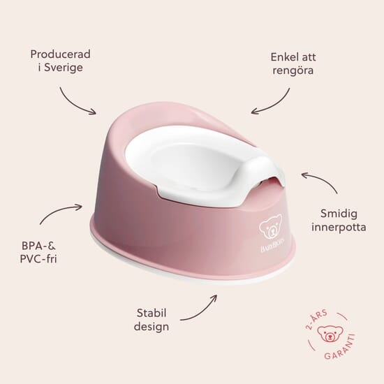 BabyBjörn Smart Potta Puderrosa/Vit