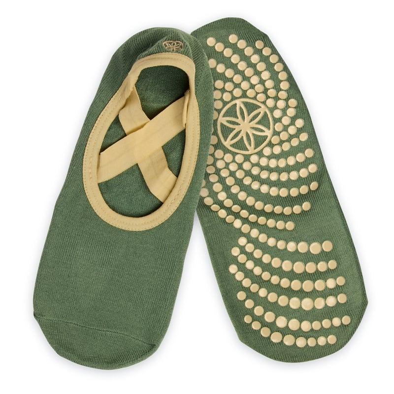 Gaiam Grippy Yoga Barre Socks Olive Haze One Size