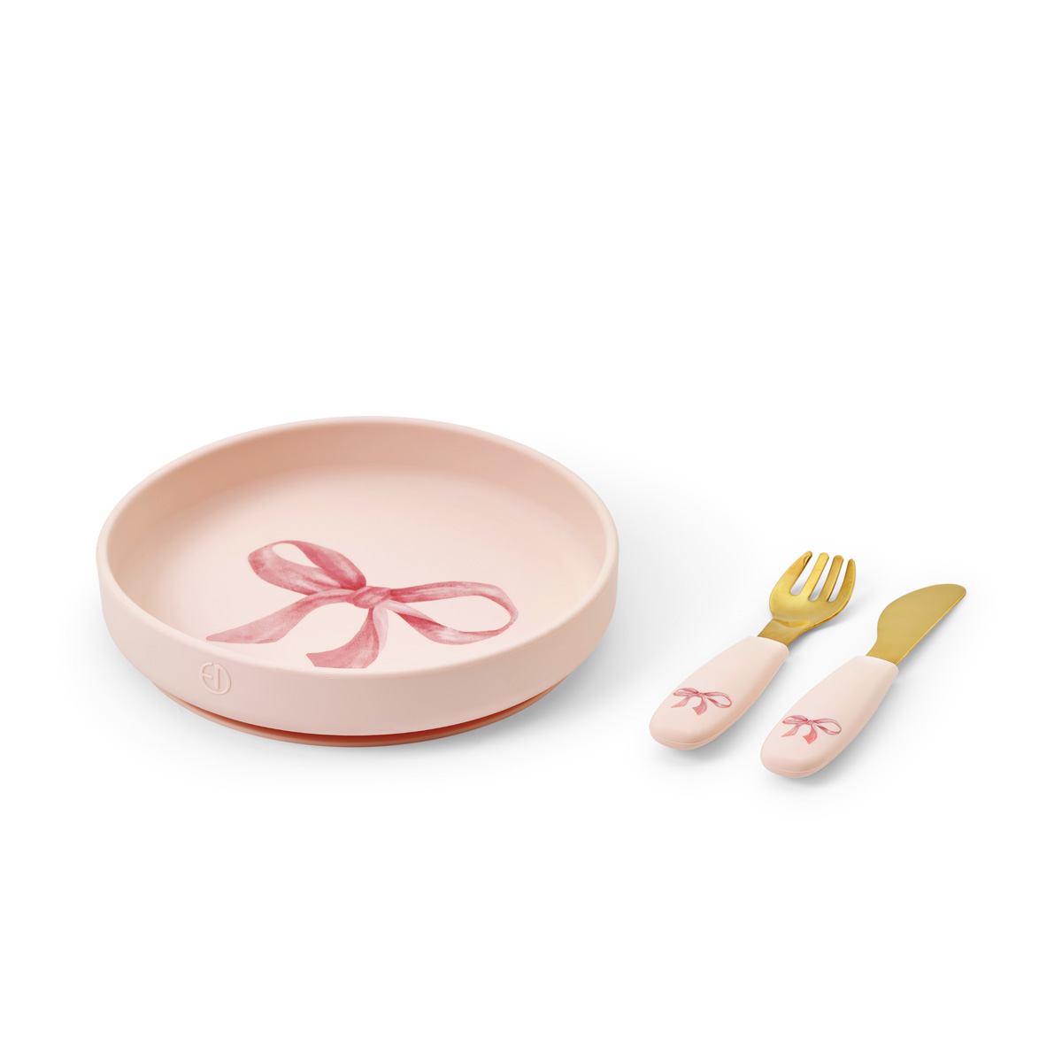 Elodie Silikontallriks Set Rosy Bow