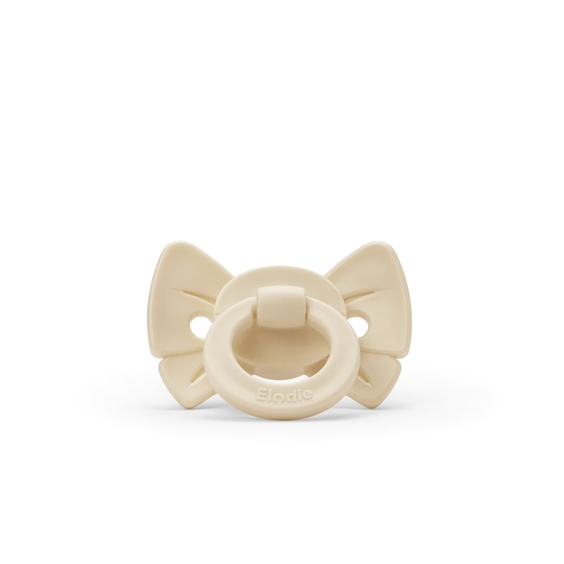 Elodie Binky Bow Silicone 3m+ Oat White