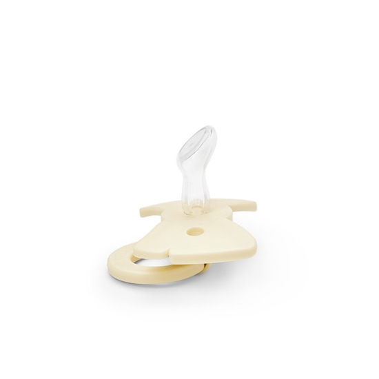 Elodie Binky Bow Silicone 0-6m Oat White