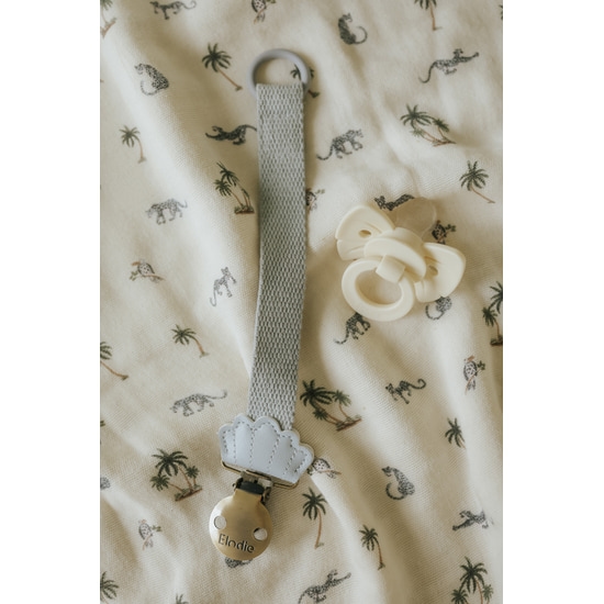 Elodie Binky Bow Silicone 0-6m Oat White