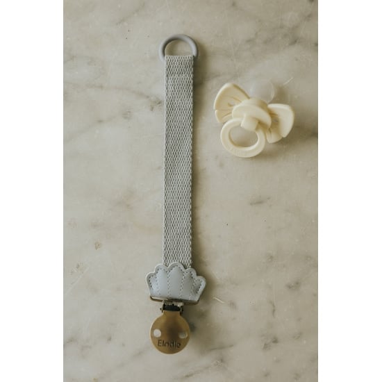 Elodie Binky Bow Silicone 0-6m Oat White