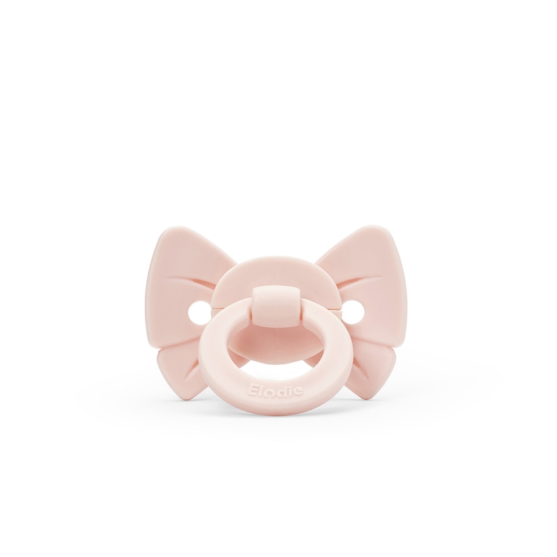 Elodie Binky Bow Silicone 0-6m Misty Pink