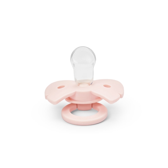 Elodie Binky Bow Silicone 0-6m Misty Pink