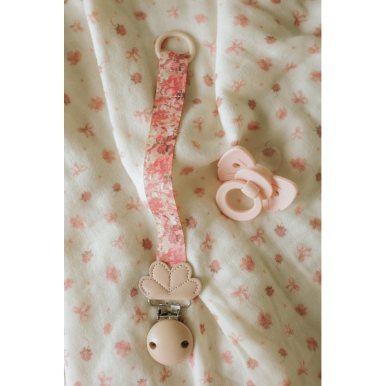 Elodie Binky Bow Silicone 0-6m Misty Pink