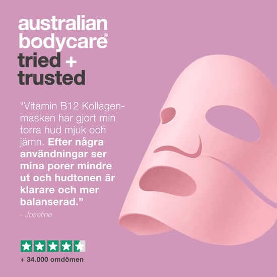 Australian Bodycare B12 + Collagen Deep Pink Mask 4 st