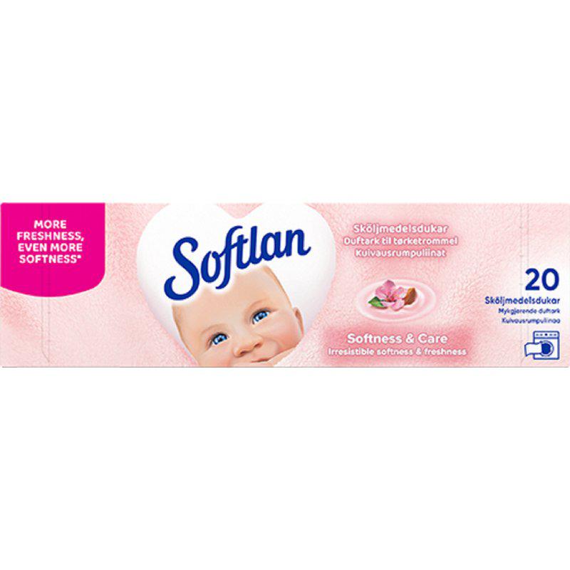 Softlan Sköljmedelsdukar Softness & Care 20 st