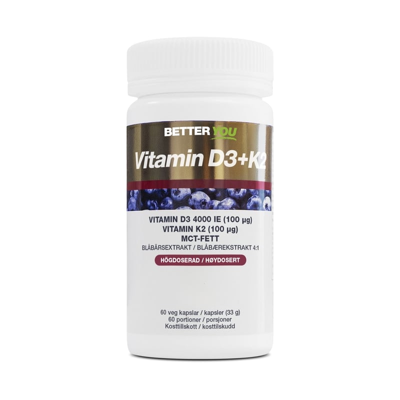 BETTER YOU Better You Vitamin D3 4000IE + K2 100 µg 60 kapslar