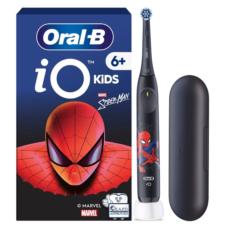 Oral-B iO Kids 6+ Marvel Spider-Man Eltandborste med Resefodral & Musiktimer