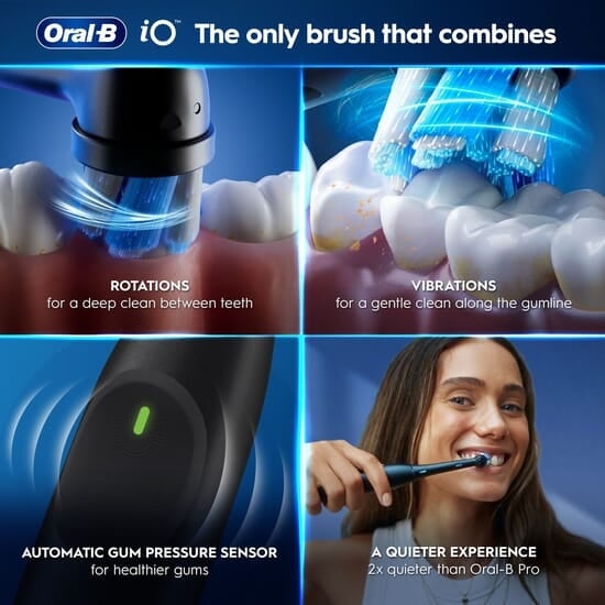 Oral-B iO 2 Eltandborstar Duo-pack Svart & Rosa med Resefodral
