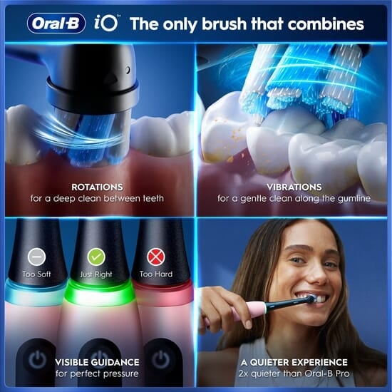 Oral-B iO 5 Eltandborste Rosa med Resefodral och Borthuvudshållare