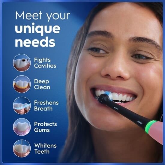 Oral-B iO 5 Eltandborste Rosa med Resefodral och Borthuvudshållare