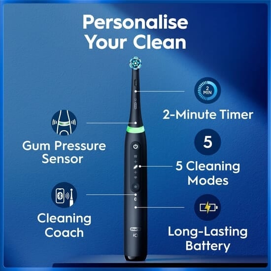 Oral-B iO 5 Eltandborstar Duo-pack Svart & Vit med Resefodral