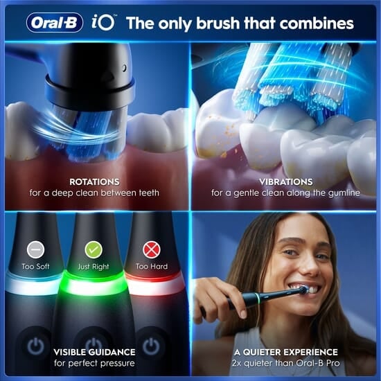 Oral-B iO 5 Eltandborstar Duo-pack Svart & Vit med Resefodral