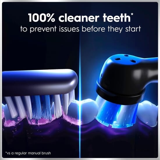 Oral-B iO 6 Eltandborste Svart med Resefodral och Borsthuvudshållare