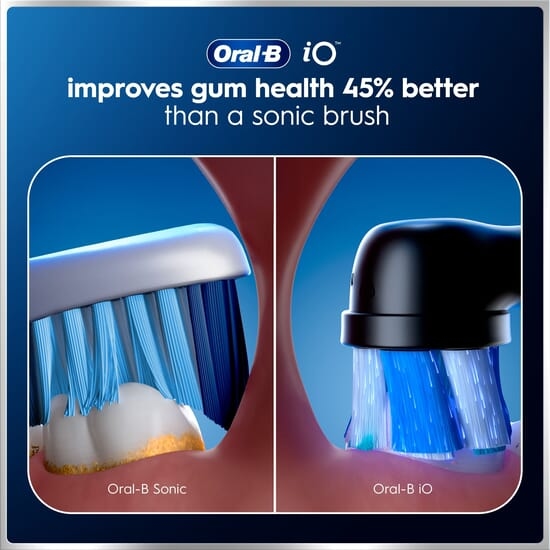 Oral-B iO 6 Eltandborste Svart med Resefodral och Borsthuvudshållare