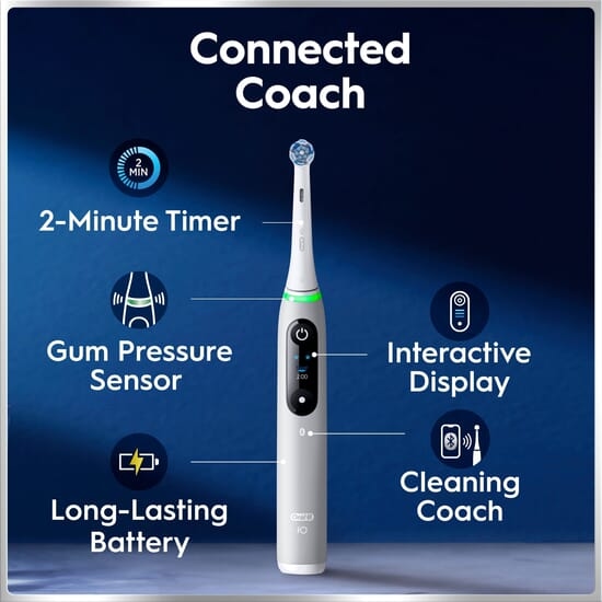 Oral-B iO 6 Eltandborste Grå med Resefodral och Borsthuvudshållare