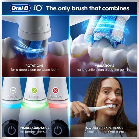 Oral-B iO 6 Eltandborste Grå med Resefodral och Borsthuvudshållare