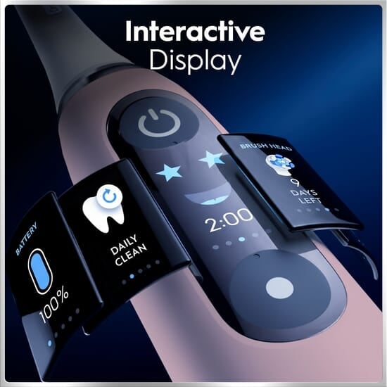 Oral-B iO 6 Eltandborste Rosa med Resefodral och Borsthuvudshållare