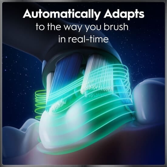 Oral-B iO 10 Eltandborste Svart med Magnetisk snabbladdare, Resefodral & Borsthuvudshållare