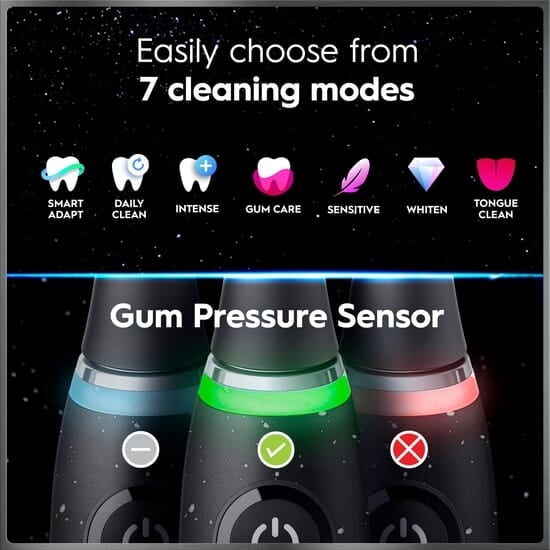 Oral-B iO 10 Eltandborste Svart med Magnetisk snabbladdare, Resefodral & Borsthuvudshållare