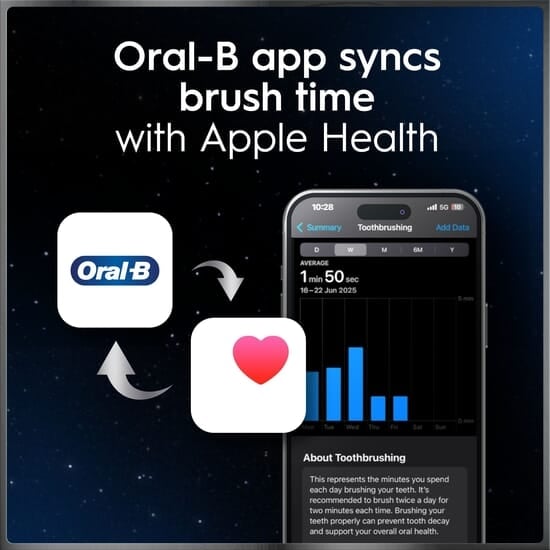 Oral-B iO 10 Eltandborste Svart med Magnetisk snabbladdare, Resefodral & Borsthuvudshållare
