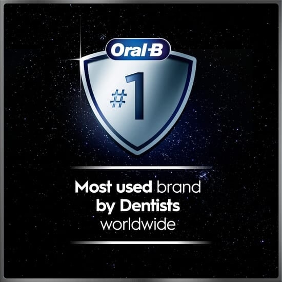 Oral-B iO 10 Eltandborste Svart med Magnetisk snabbladdare, Resefodral & Borsthuvudshållare