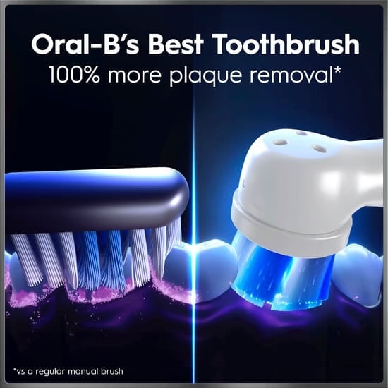 Oral-B iO 10 Eltandborste Vit med Magnetisk snabbladdare, Resefodral & Borsthuvudshållare