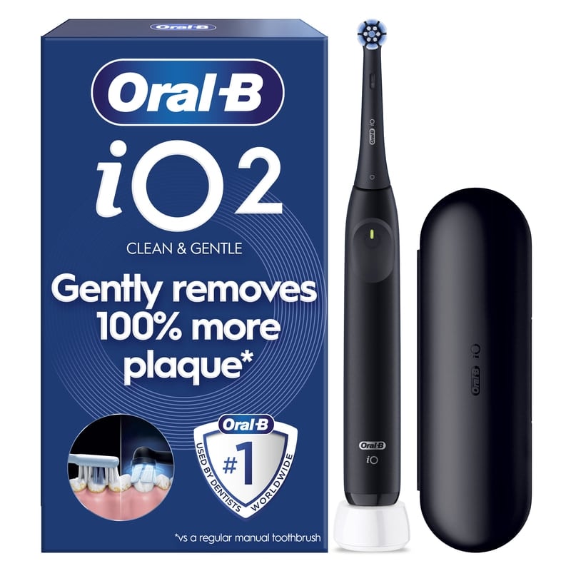 Oral-B iO 2 Night Black Eltandborste med Resefodral