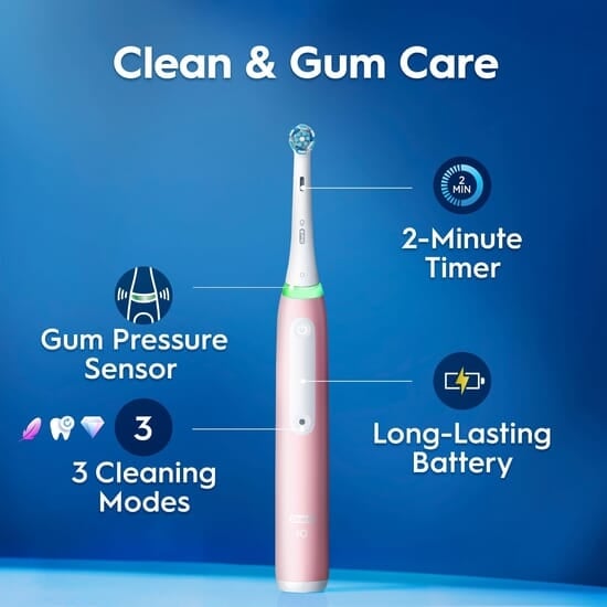Oral-B iO 3 Eltandborste Rosa med Resefodral