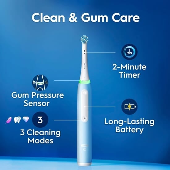 Oral-B iO 3 Eltandborste Blå med Resefodral