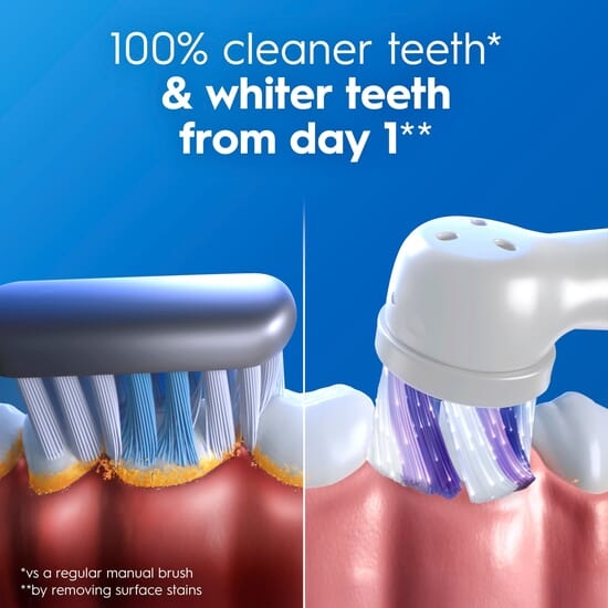 Oral-B iO 3 Eltandborste Vit Whitening Edition med Radiant White Tandborsthuvud & Borsthuvudshållare