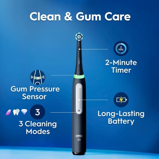 Oral-B iO 3 Eltandborste Svart med Tandborsthuvud & Resefodral