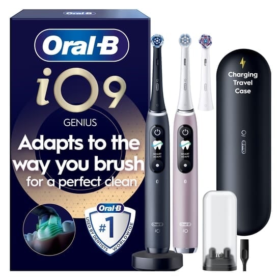 Oral-B iO 9 Eltandborstar Duo-pack Svart & Rosa med tillbehör