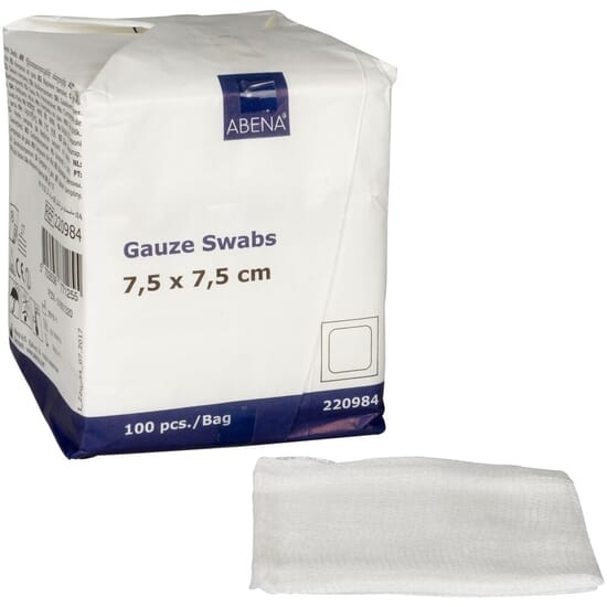 ABENA Kompress Gasväv Vit 7,5 x 7,5 cm 100 st