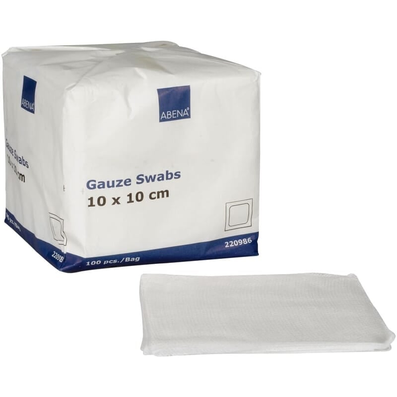 ABENA Kompress Gasväv Vit 10 x 10 cm 100 st
