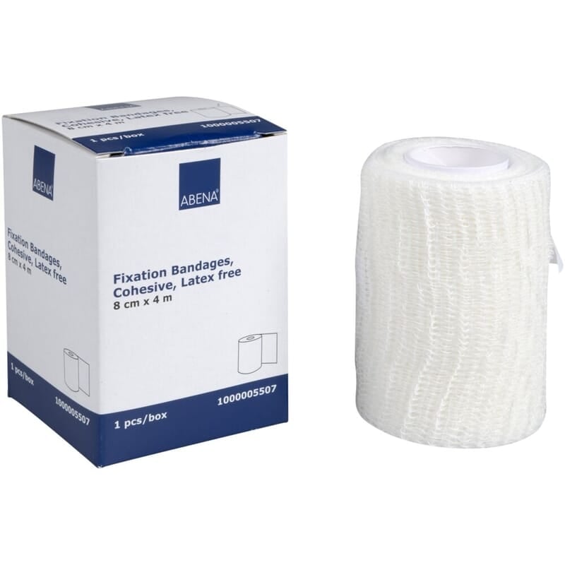 ABENA Fixeringsbinda Självhäftande Vit 8 cm x 4 m