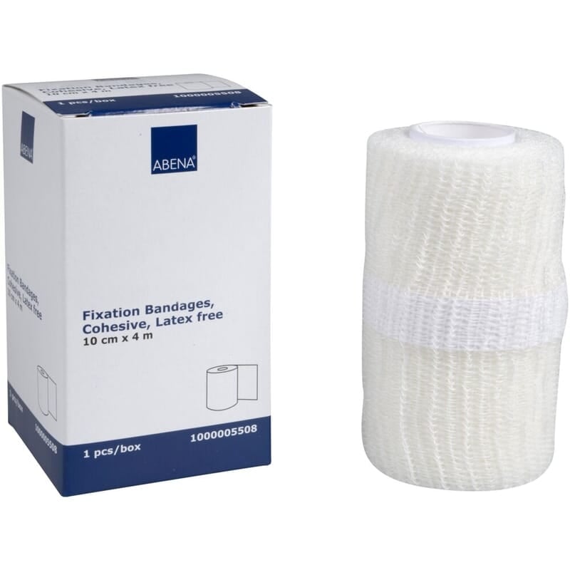ABENA Fixeringsbinda Självhäftande Vit 10 cm x 4 m