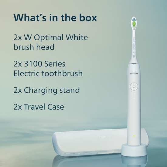 Philips Sonicare Eltandborste 3100 Series Duo-pack Vit & Svart