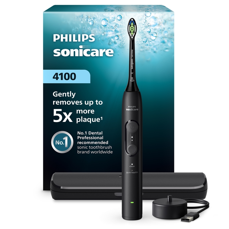 Philips Sonicare Eltandborste 4100 Series Svart med Resefodral