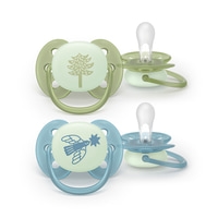Philips Avent Ultra Soft Nattnapp Glow in the Dark Grön & Blå +18 månader 2 st
