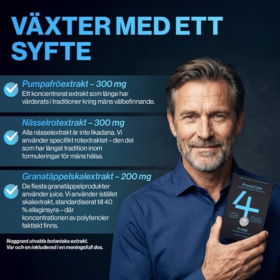 4HIM ProstaCare 60 tabletter – Kosttillskott för män 40+ med zink & selen